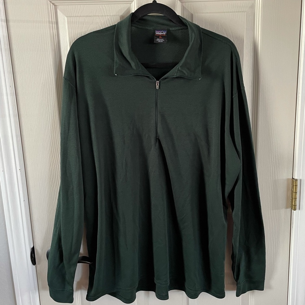 Patagonia Men’s XL Green Capilene Pullover 3/4 Zip